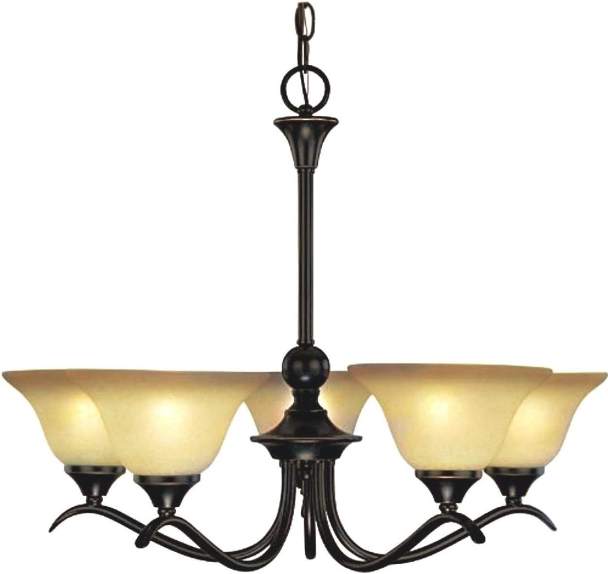 Hardware House H10-4029 Dover Chandelier, 22" x 22" x 17", Satin Nickel - Light Fixtures - 