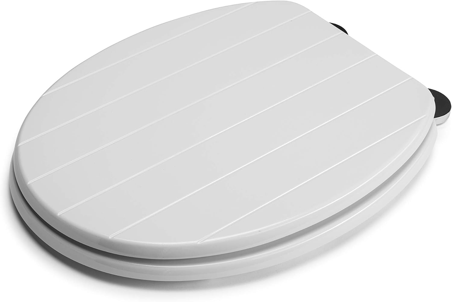 Croydex Hayward Flexi-Fix Wooden Toilet Seat, Tongue & Groove Design - Image 3