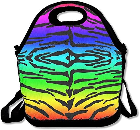 Kathrine Rainbow Leopard Tiger Lunch Bag Tote Handbag Lunchbox For School Work Outdoor