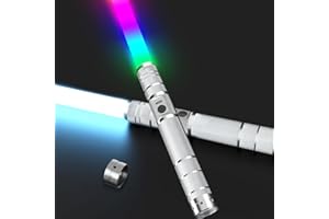 JOINBO Light Up Swords Saber with RGB Colors,Dueling Light Sword for Adults and Kids,FX Sound（Motion Sensors and Metal Hilt,Type-C Rechargeable,Halloween Xmas Toys Present,Galaxy War Fighters,2 Packs