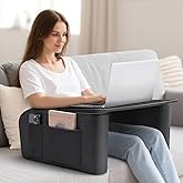 OPTIXCELL Lap Desk with Arm Rest, Ergonomic 17" Laptop Desk for Bed &amp; Couch | Ergonomic EPP Memory Foam Armrests, Sturdy 44lbs Capacity, Wobble-Free, for Reading, Writing, Gaming, Eating, Working