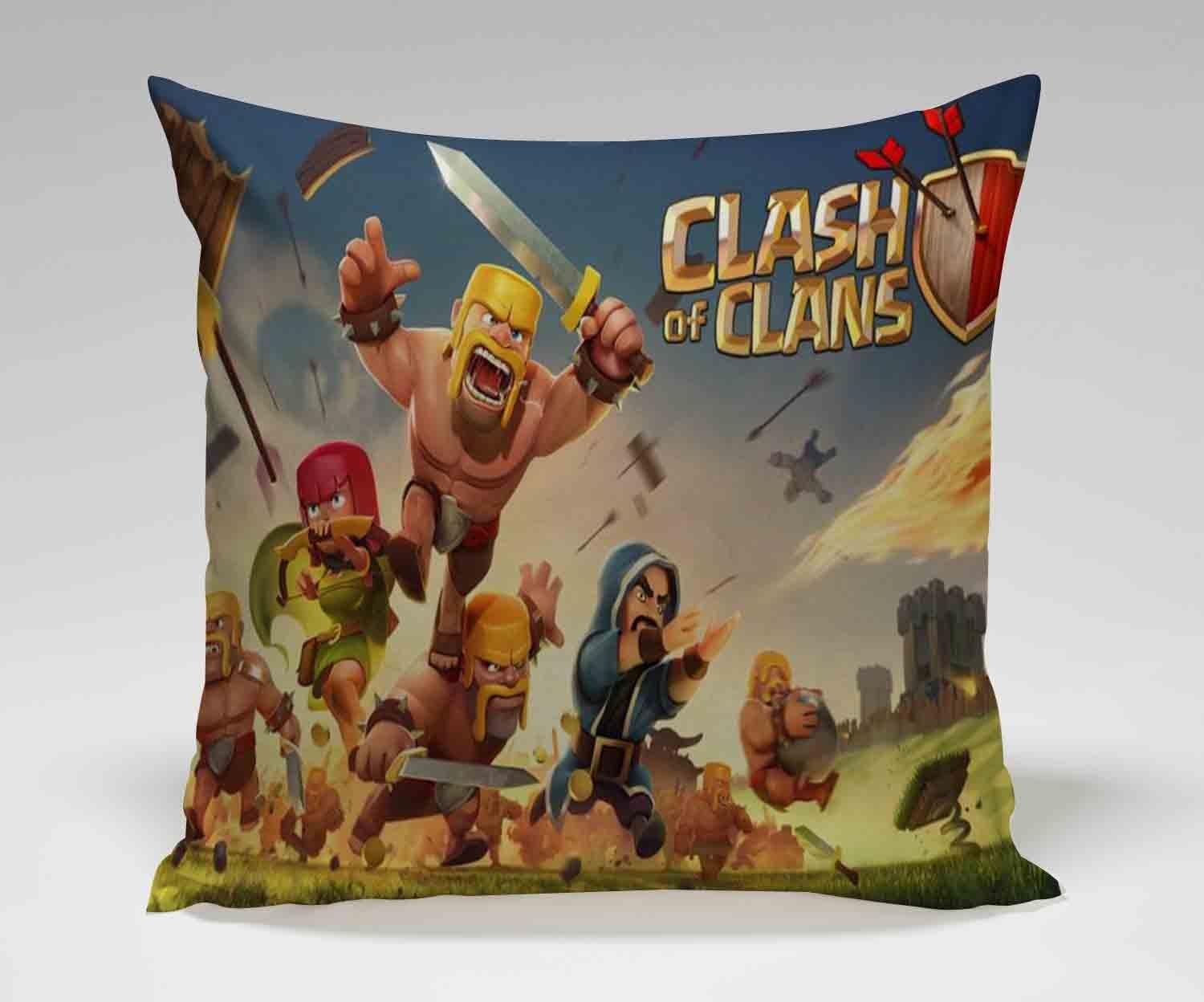 Clash of Clans Art Game Square Pillow Case (18x18 one side)