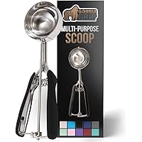 Gorilla Grip Premium Stainless Steel, Spring-Loaded Scoop for Fruit, Cookie and Ice Cream, Easy Squeeze and Clean Release, Co