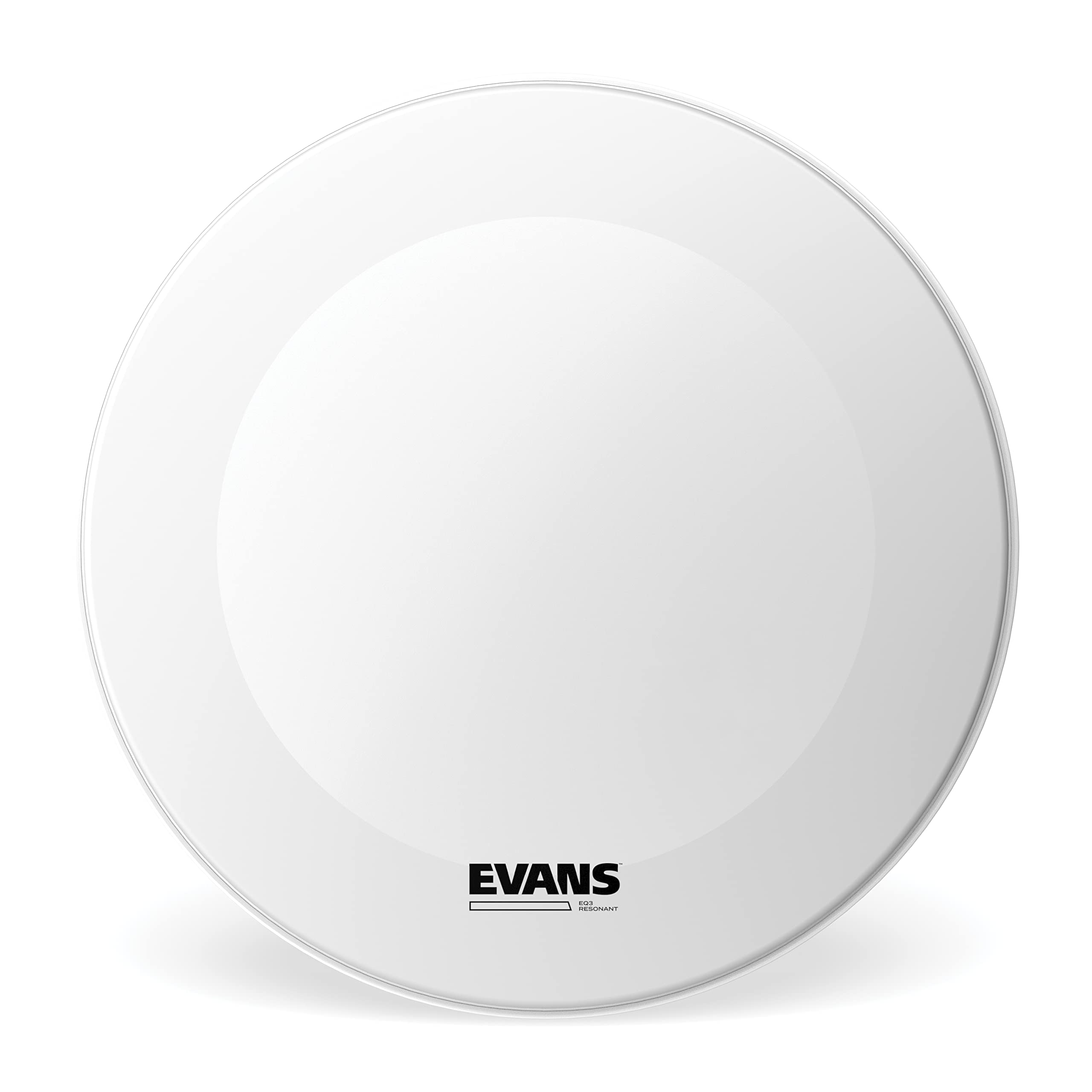Evans EQ3 20 inch Resonant Coated Bass Drum Head with No Port - White