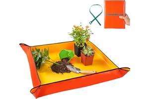 PLAYWO 27" X 27" Repotting Mat for House Plant Transplanting and Dirt Control, Potting Soil Mat Succulent Planting Mat Gardening Gifts for Women Men