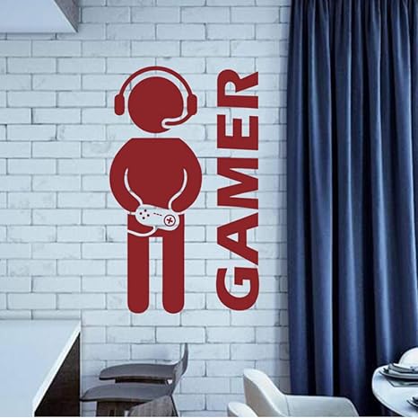 Amazon ビデオゲームゲームゲーマー壁デカールアートビニールの装飾ステッカー男の子の部屋の壁のドアの装飾ポスター取り外し可能なレタリングデカール25x42cm ウォールステッカー オンライン通販