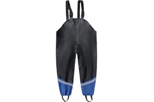 Lelaki Kids Waterproof Bib Rain Suspender Lightweight Windproof Outdoor Rain Pants for Boys Girls