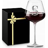 Personalized Crystal Wine Glass for Women Wife Birthday Wedding Anniversary Her Unique Letter Gift Over 20 25 30 40 50 55 60 65 Year Old 30th 40th 50th 55th 60th 45th Brides Bridal Shower Engagement,S