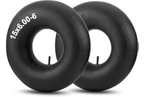 SPORTYOUTH 15x6.00-6" Inner Tubes, 2 Pack Heavy Duty 15x6-6 Replacement Tire Inner Tube with TR-13 Straight Valve Stem for Lawn Mower, Ride-on Mower, Yard Trailer, Tractor, ATVs, Go Karts, Golf Carts, etc