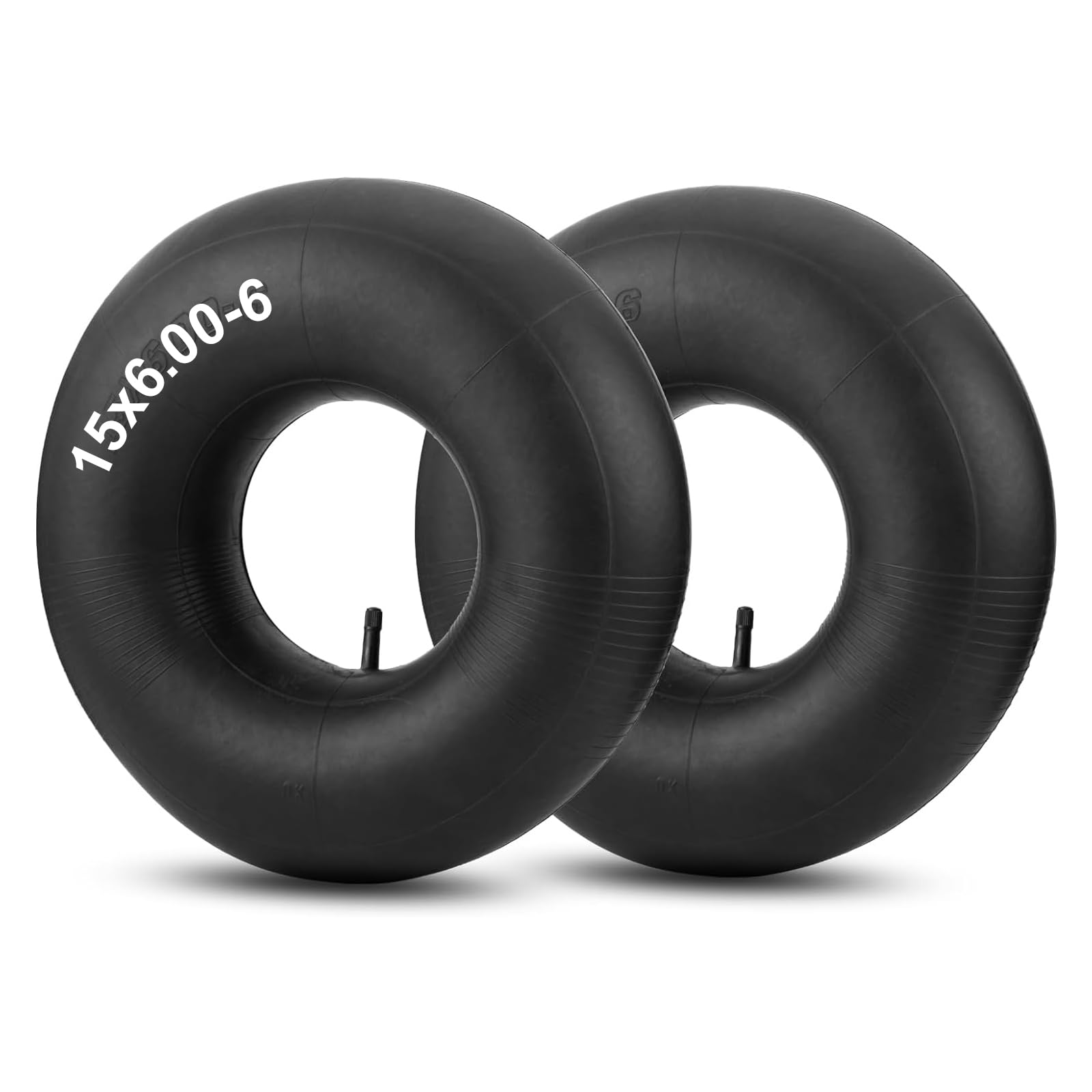 Photo 1 of 15x6.00-6" Inner Tubes, 2 Pack Heavy Duty 15x6-6 Replacement Tire Inner Tube with TR-13 Straight Valve Stem for Lawn Mower, Ride-on Mower, Yard Trailer, Tractor, ATVs, Go Karts, Golf Carts, etc