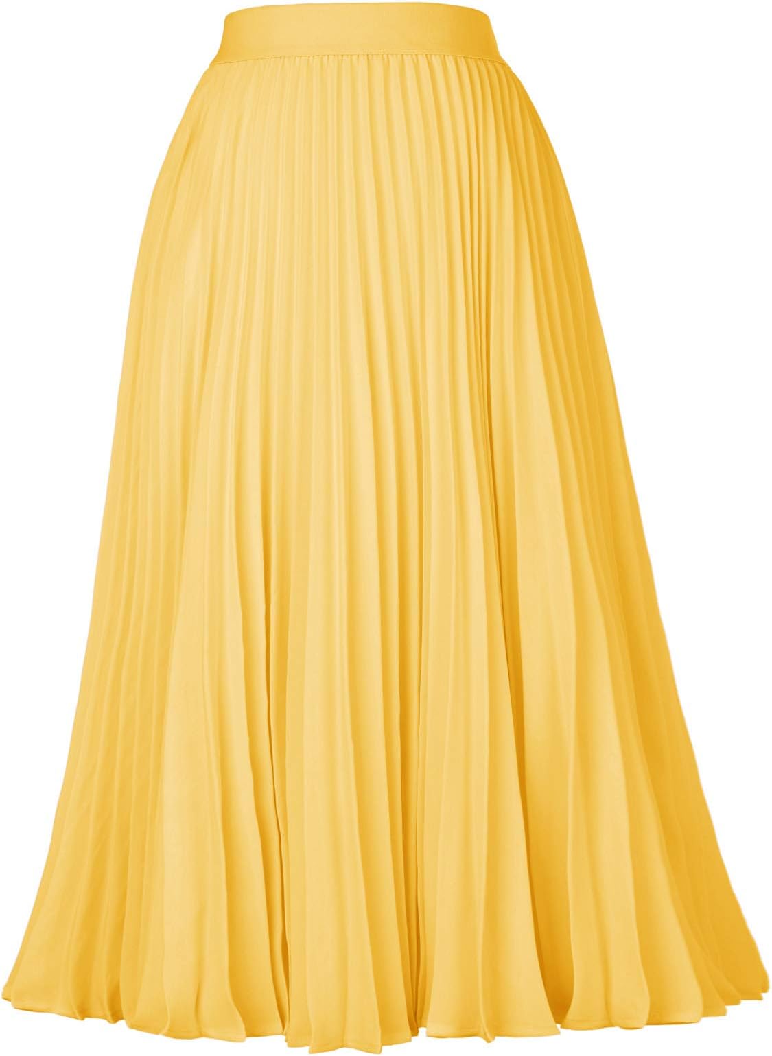 Women's High Waist Pleated A-Line Swing Skirt KK659
