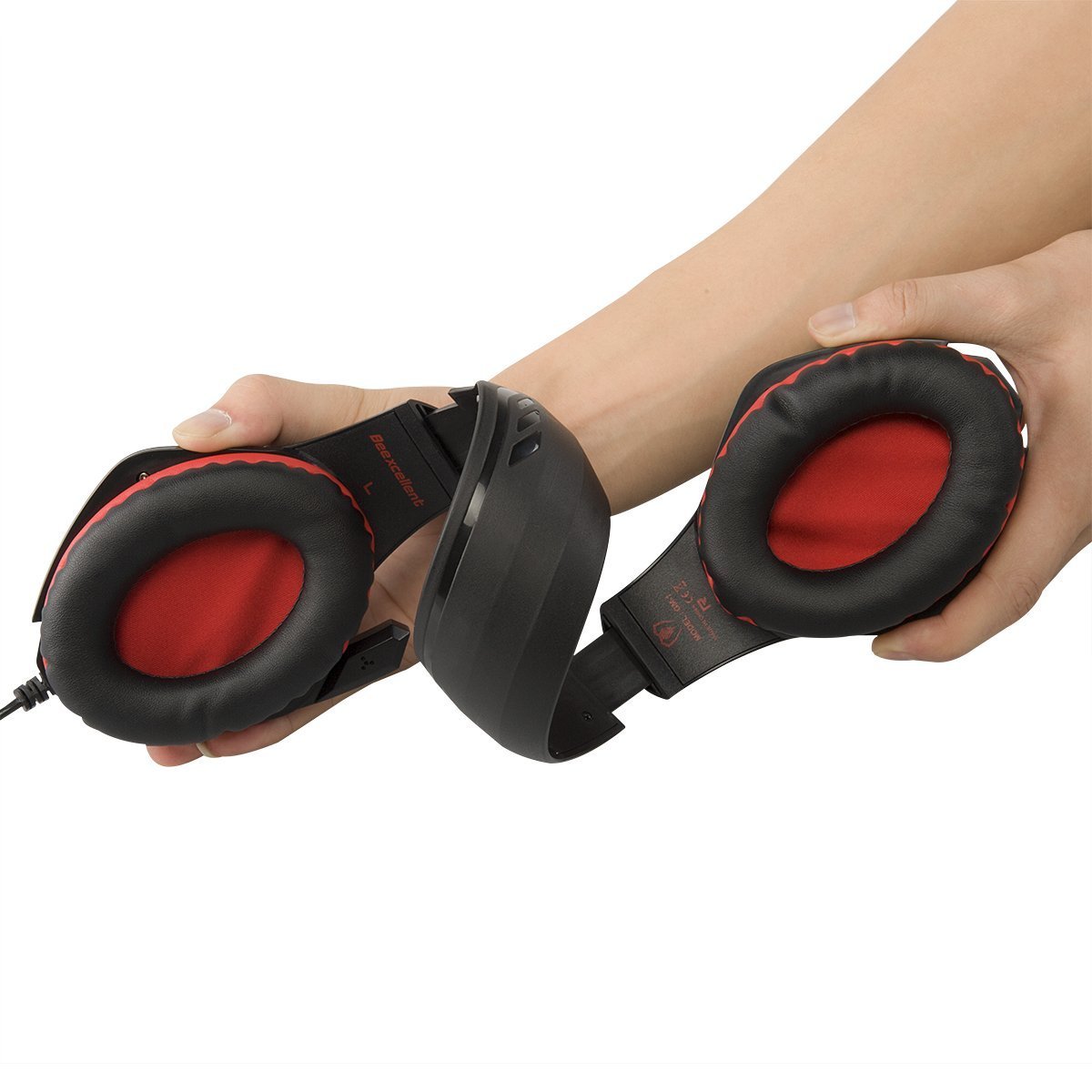 New Xbox One Headset MFEEL Gaming Headset with Mic for PC, PS4, Xbox One S Netendo DS Tablet Laptop Phone - Noise lsolating Volume Control LED Light (Red)