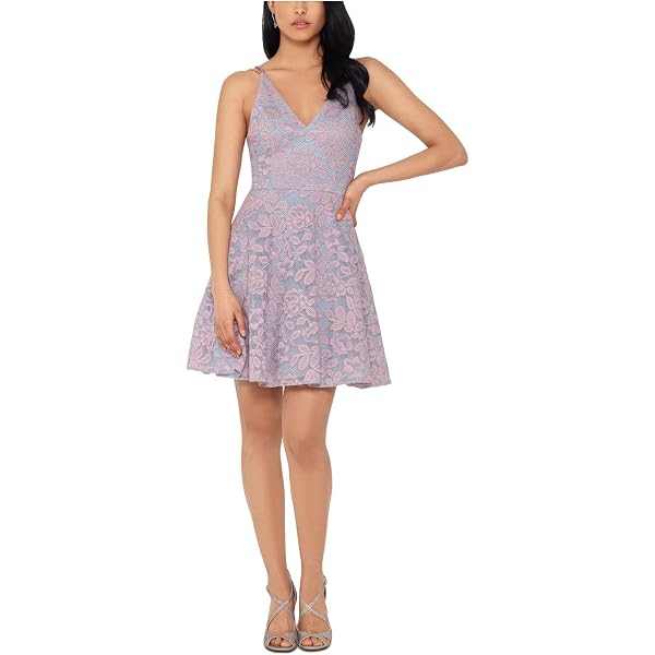 Amazon.com: Xscape Womens Lace Floral Midi Dress Gray 4 : Clothing, Shoes &  Jewelry