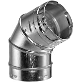 DuraVent 4'' Diameter Type B Gas Vent Adjustable Elbow - 45 Degree
