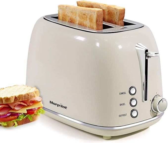 2 Slice Toaster, Compact Bread Toasters with 6 Browning Settings, 1.5