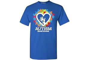 shop4ever Autism Awareness Hands in Heart T-Shirt