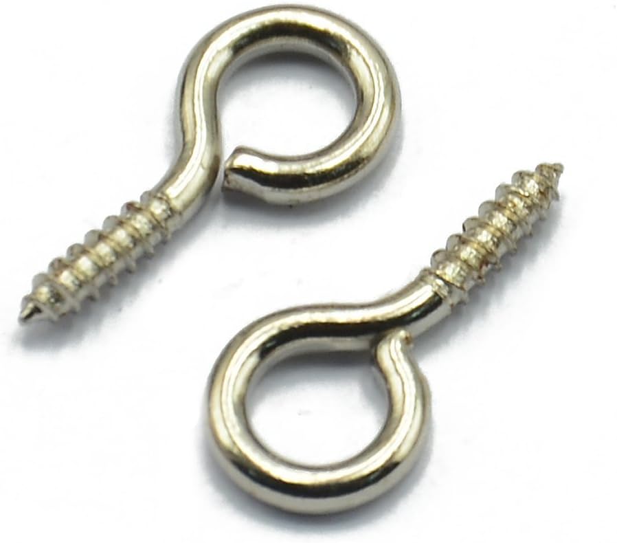 Rcdxing Approx.50 pcs 15mm Eyes Hook Screw Pins Jewelry Making Accessories