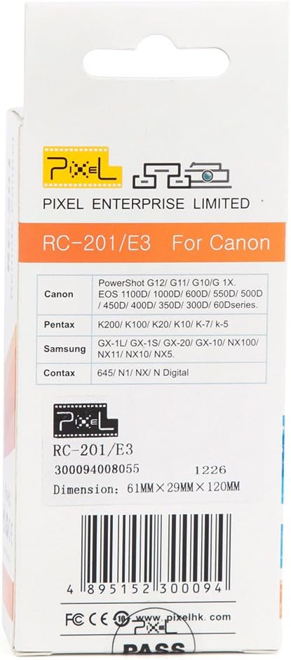 Pixel Rc 201 E3 Declencheur A Distance Telecommande Filaire Avec Cable De 120cm Pour Reflex Canon Amazon Fr Photo Camescopes