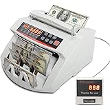 Money Bill Counter Machine, Portable Worldwide Currency Counting Machine Professional Cash Counter with Fake UV, MG, IR Count
