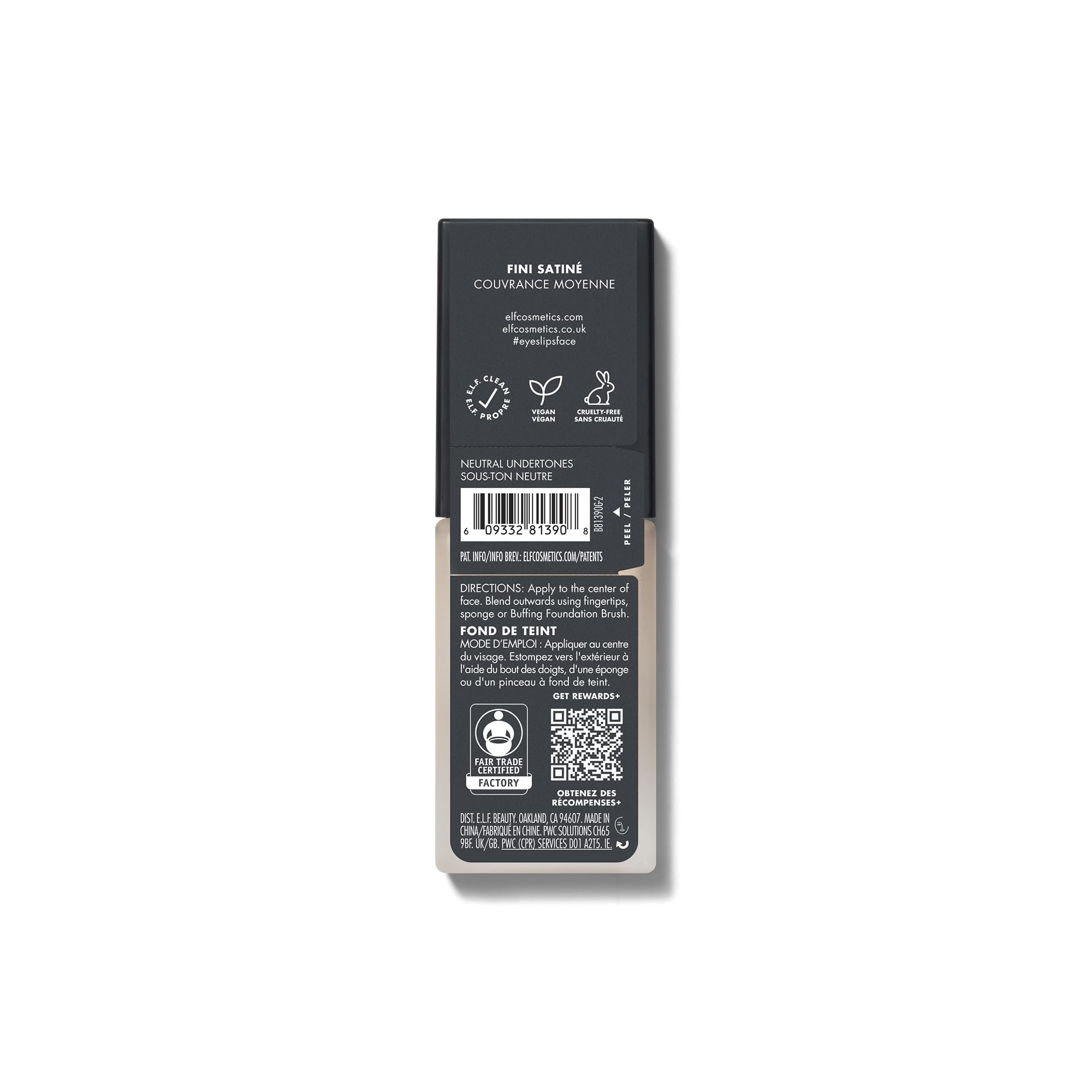e.l.f. Flawless Satin Foundation, Lightweight & Medium Coverage, Semi-Matte Finish, Vegan & Cruelty-Free, Pearl, 0.68 Fl Oz (20mL)