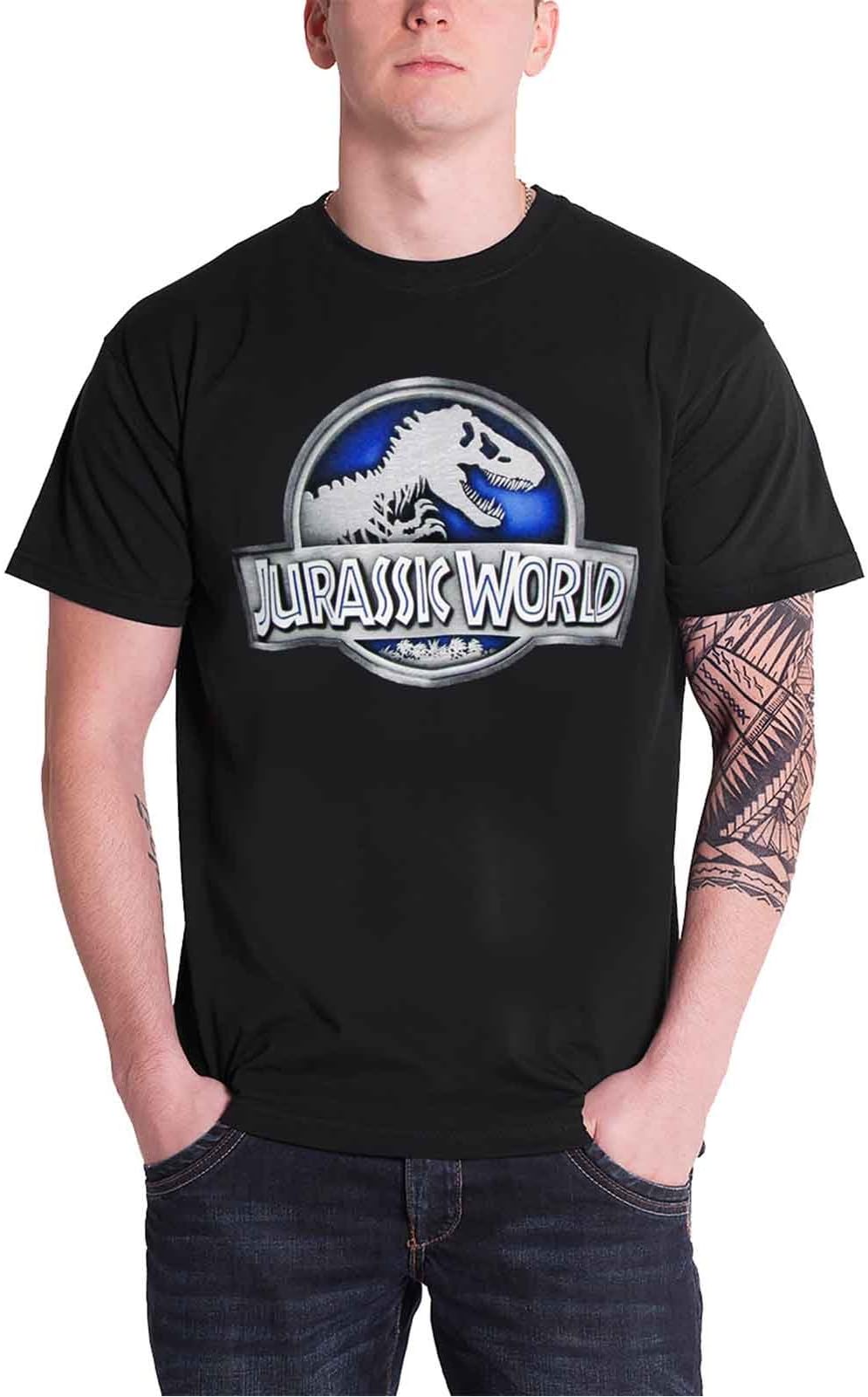 Jurassic World Logo Official Mens New Black T Shirt