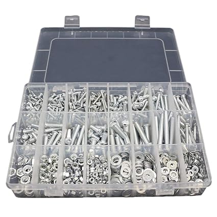 Outgeek Pan Head Screws Kit M3 M4 M5 M6 Nut Gasket Screw Bolt Metal Screw Assortment