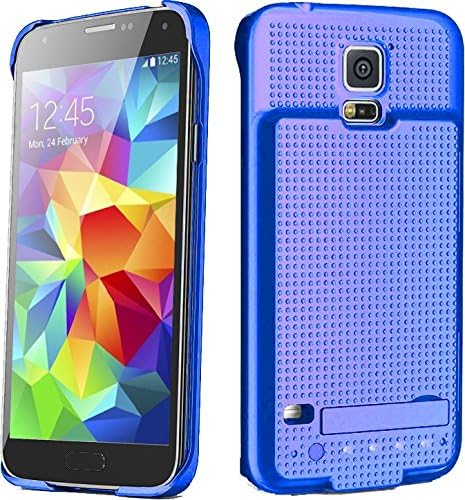 PowerBear Samsung Galaxy S5 External Battery Case - Blue (Up to 125% More Power)
