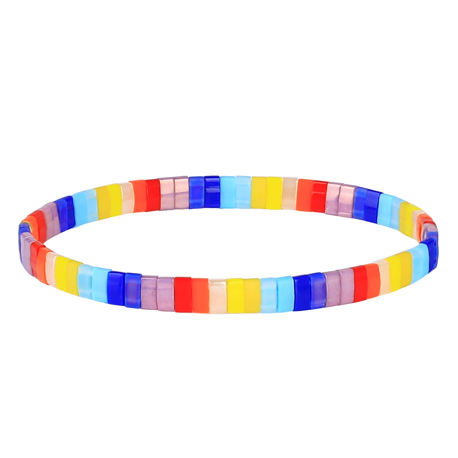 KELITCH Women Bracelets Colorful Strand Stretch Bracelets Mixed Friendship Unique Jewelry Gift - 8N