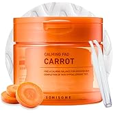 SOMISOME Carrot Calming Toner Pads – Korean Toner Pads with Centella Asiatica, Redness Reducing Skin Care, Pore Minimizer, Soothing & Hydrating with Jeju Carrot Extract, 100% 7 Layer Cotton 40 Pad