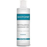 Biotone Revitalizing Unscented Massage Oil, 8 Ounce