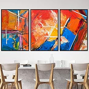 signwin 3 Piece Framed Canvas Wall Art Abstract...