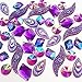 50PCS Special Effect Different Shapes Mirror AB Gems Sew On Rhinestones Faceted for Handicrafts Clothing Dress Decorations (Purple)