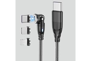 540° Rotation USB C Magnetic Multi Charging Cable, 3.3FT 60W Phone Charger Cord for Android/iPad/iPhone/Samsung Galaxy/MacBoo