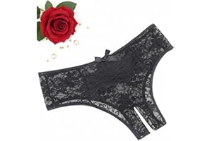 comeondear Women's Lace Cheeky Panties Mesh Ruffle Underwear Thongs Low Rise Plus Size Underpants