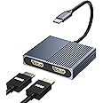 Docking Station Dual Monitor, USB C Docking Station, HDMI Splitter Extended Display, 4K Dual HDMI Adapter for 2 Monitors, HDMI Splitter for Dual Monitors Extended Display, Dual Monitor Adapter