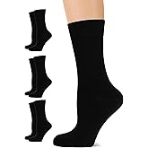 LAETAN Women's Bamboo Dress Socks, Crew for Business Trouser Casual, Soft, Thin & Seamless, Size 6-9/9-12 (3, 4 or 5 Pairs)