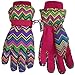 N'Ice Caps Girls Thinsulate and Waterproof Zig Zag Print Ski Glove