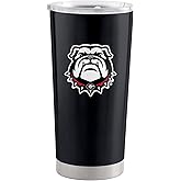 Logo Brands NCAA Georgia Bulldogs Mascot 20oz Gameday Stainless Steel Travel Tumbler