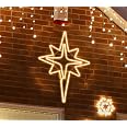 ROCEEI 48 Inch Large Folding Twinkle Bethlehem Star Outdoor LED Christmas Light Neon Window Silhouette Hanging Light Christmas Decoration (Warm White, Star) For Sale