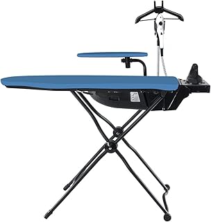 DMS Aktiv-Bügeltisch Bügelkomplettsystem | Dampfbügelstation mit Bügeltisch | Bügelstation mit Bügelbrett | mit Ärmelbrett | XL Dampfbügelsystem | Dampfdruck 5.5 Bar | 2200 Watt | KBS-2200 (Schwarz)