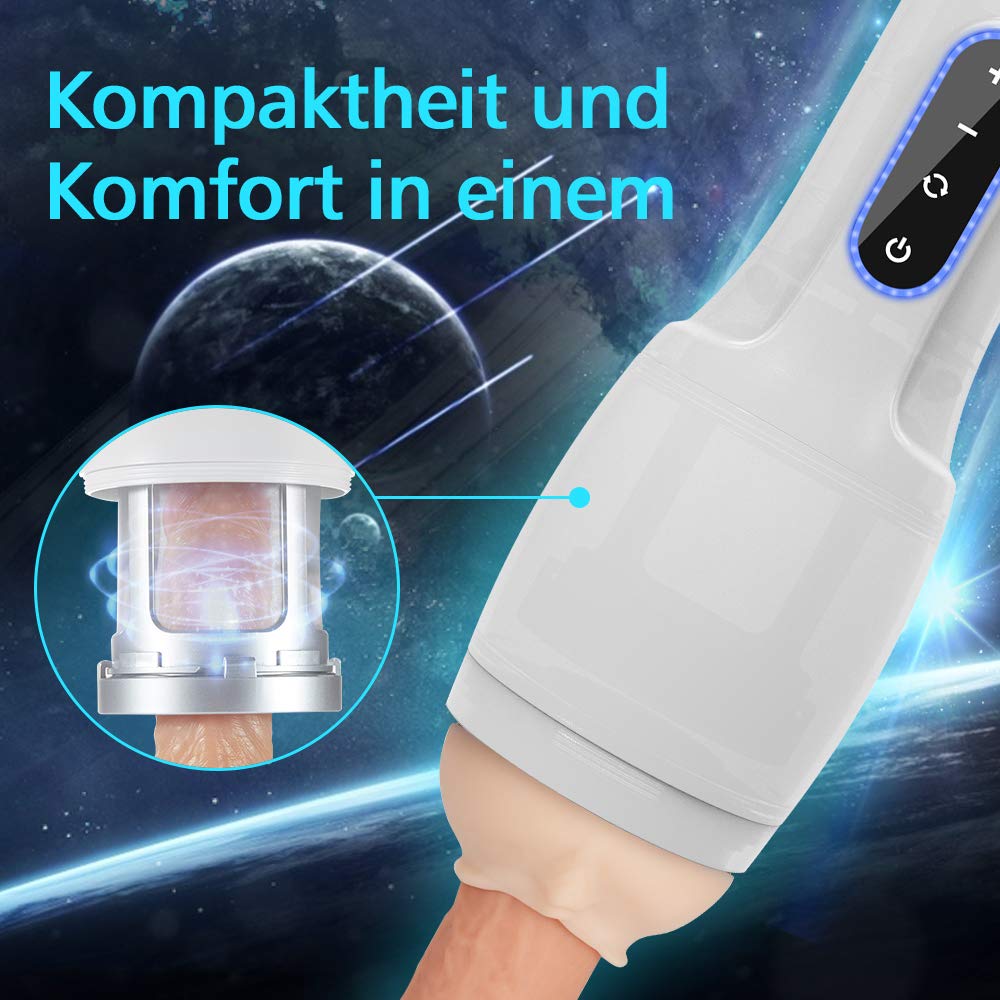 Elektrische Masturbatoren Cup Automatische Masturbieren Mann mit 360° Rotation Masturbator mit 3D Vagina Sexspielzeug für Männer mit 8 Drehungsmodi Touch- Taste Erotik