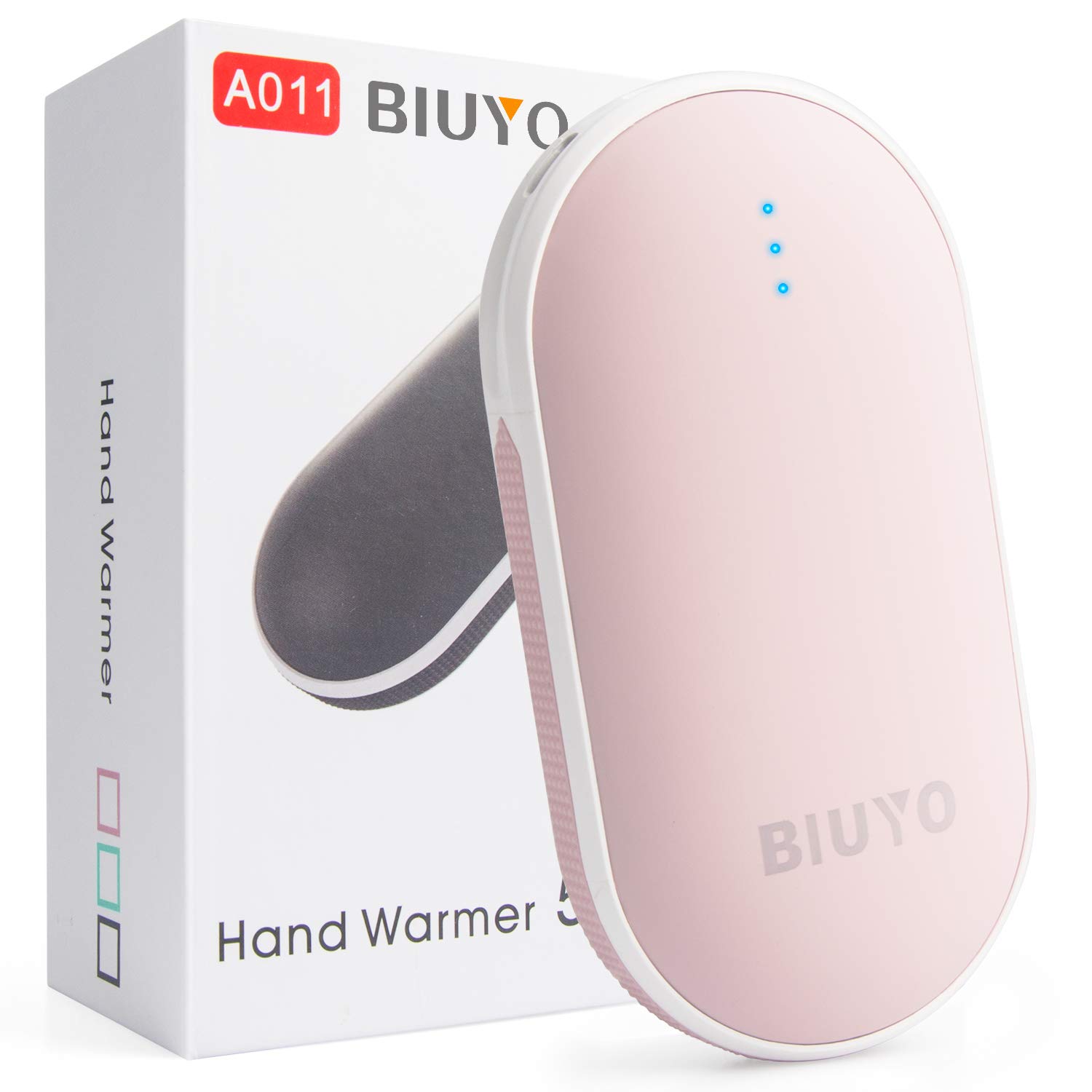 BIUYO Hand Warmers Rechargeable 5200mAh Electric Portable Pocket Hand Warmer/Power Bank Upgrade USB Portable Charger Double-Sided Heating Safe Heat Therapy Pain Relief Best Winter Gifts