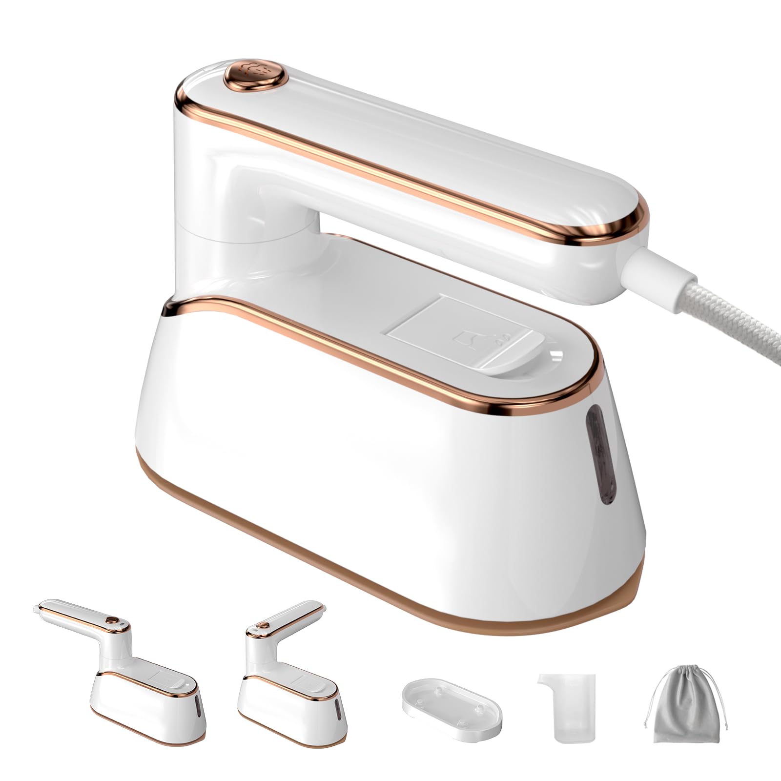 Photo 1 of GIEBYIE Travel Steamer, Premium Travel Steamer for Clothes Portable in Travel Mini Size, 1300W Efficient Fast-Heating Travel Iron Mini with Steam, Delicate Iron Steamer Excellent for Trip (White)