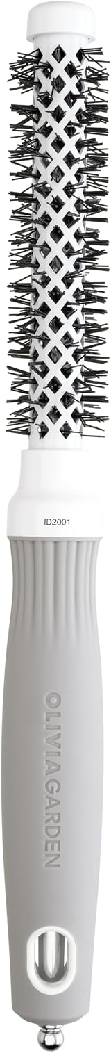 Olivia Garden Expert Blowout Shine Ceramic Round Brush 15 White Grey view 3