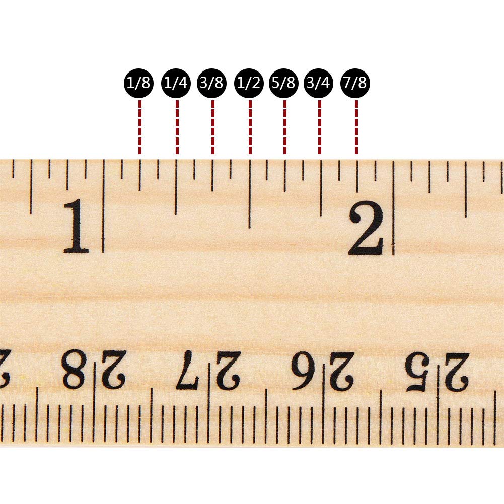LovesTown 60 Packs Wood Rulers,2 Scale 30cm & 12inch Student Rulers Wooden School Rulers Office Ruler Measuring Ruler for Students Teachers Experiments Crafts