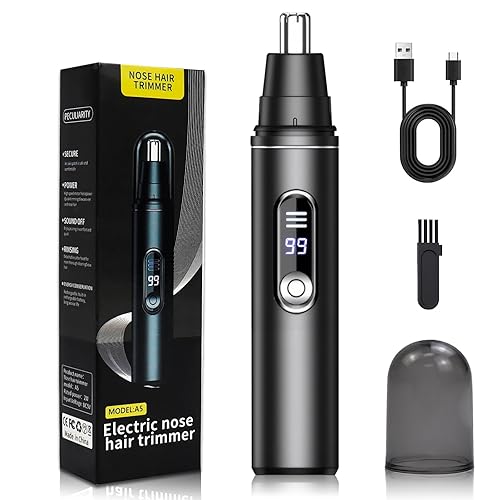 SENLINLIN Nose Hair Trimmer for Men Women, Professional Painless Men's Hair Trimmer, Rechargeable Cordless Painless Ear & Nose Hair Clipper, Dual Edge Blades, IPX5 Waterproof, Battery Display