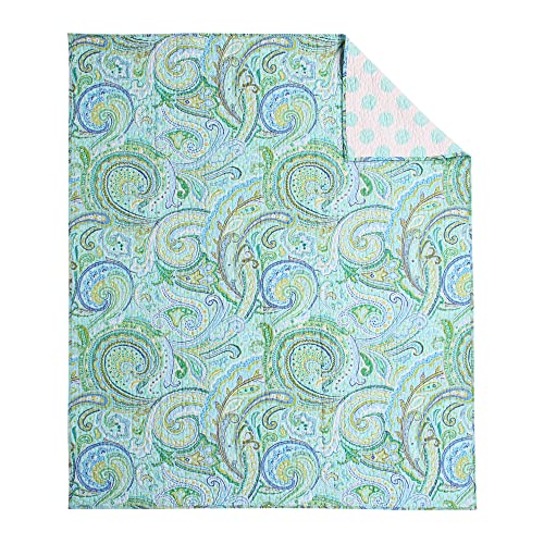 Levtex Home Spruce Teal Throw Paisley Teals, Greens and Blues