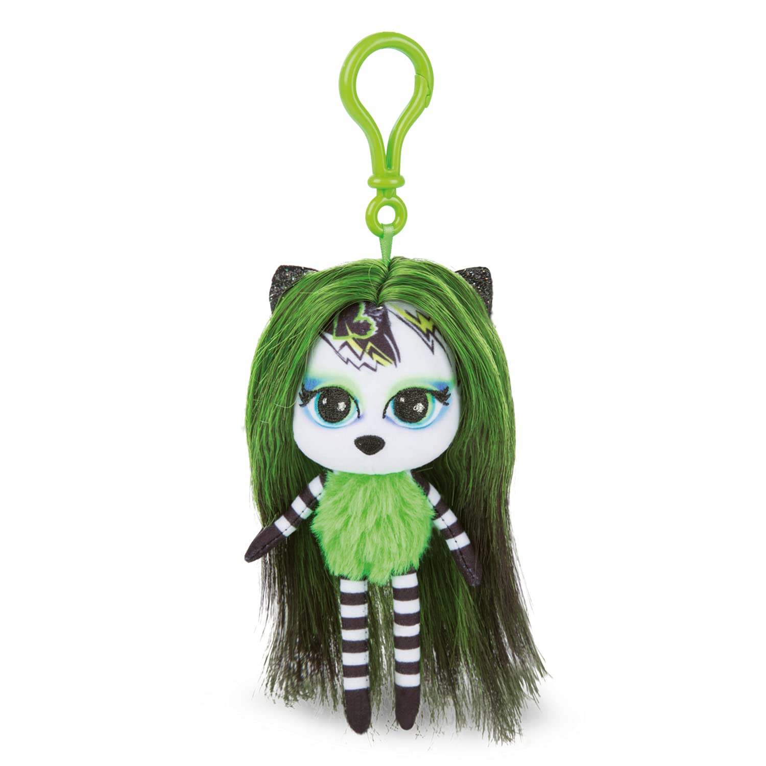 NICI Pixidoos Bami the Doll keyring 14 cm with carabiner – Style dolls charm for backpack – Trendy plush pendant, Small cuddly toy keyrings – Keychain soft toys, Girl handbag charms