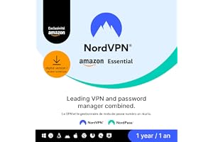 NordVPN Amazon Essential, 10 Devices, 1-Year, VPN & Password Manager [Online Code]