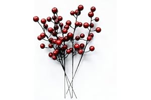 ERICOTRY Pack of 10 Christmas Decor Red Artificial Berry Stems Holly Christmas Berries Tree Decorations Crafts for Festival Holiday and Home Decor Festive Party Shopping Malls Dress Up